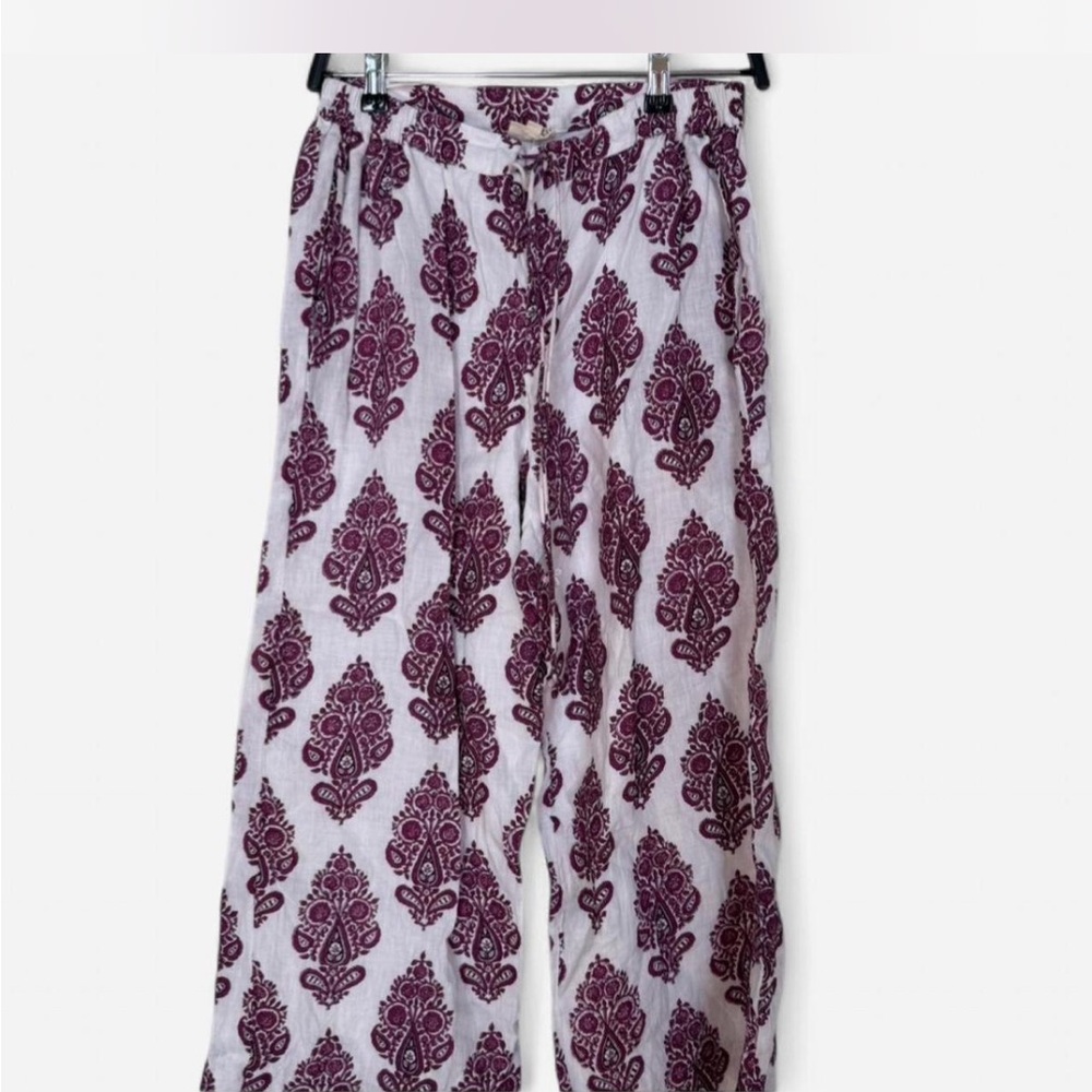Paisley Patterned Linen Pants